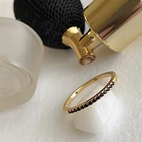 Vipera Black Rhinestone Pave Size 6 Ring