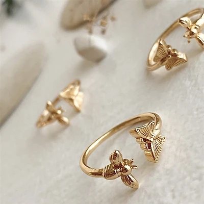 Buddie Butterfly And Bee Gold