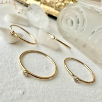 Maia Tiny Rhinestone Ring in Gold Filled