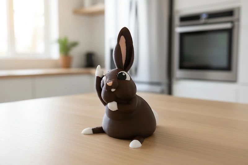 Rabbit Middle Finger Figurine