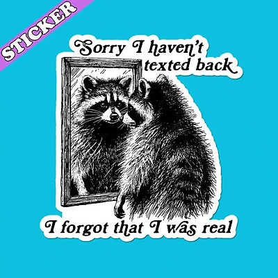 Funny Raccoon Sticker, Forgot I Was Real