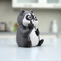 Raccoon Middle Finger Figurine