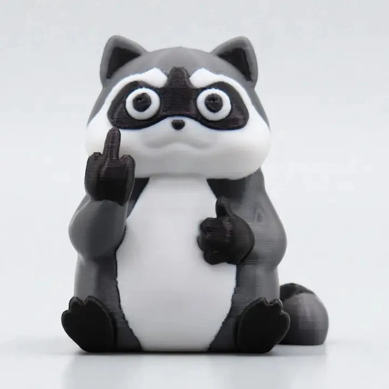 Raccoon Middle Finger Figurine