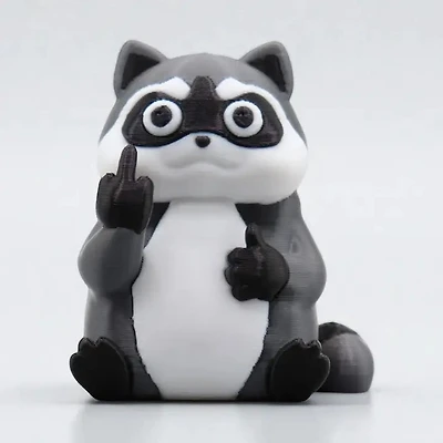Raccoon Middle Finger Figurine