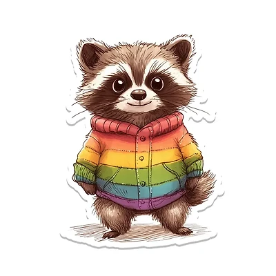 Raccoon Pride Sweater Sticker