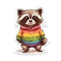 Raccoon Pride Sweater Sticker
