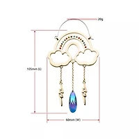 Gold Plated Rainbow CZ Cloud With Dangle Lightning Bolts Plug Hangers