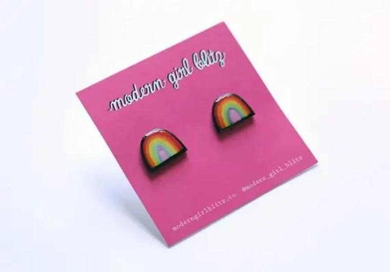 Rainbow Stud Earrings