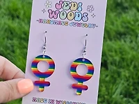 Rainbow Female Sign Pride Earrings