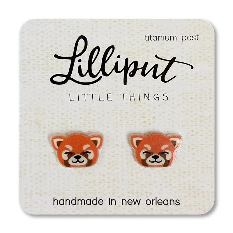 pendientes panda rojo