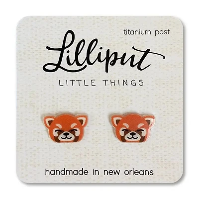 pendientes panda rojo