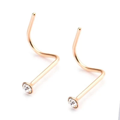 22G BEZ SET ROSE GOLD 2MM CR GEM SCREW