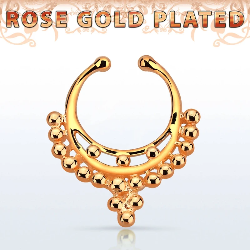 Multi Beads Rose Gold Fake Septum