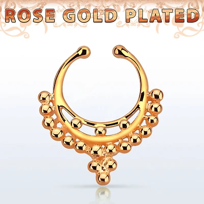 Multi Beads Rose Gold Fake Septum