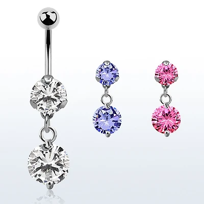 Round Pring Gem Dangle