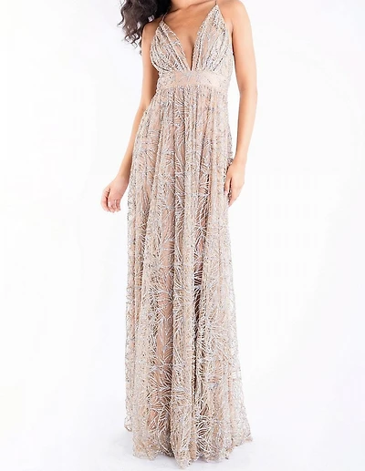 A Line Cross Back Maxi Dress