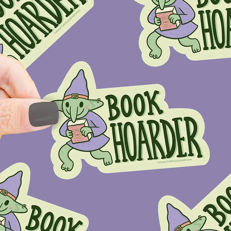 Book Hoarder | Goblin | Fantasy | Bookish | Vinyl Sticker