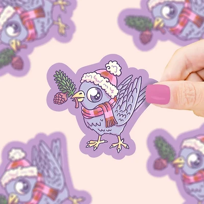 Winter Bird, Snow, Holiday, Cute, Animals, Vinyl Sticker