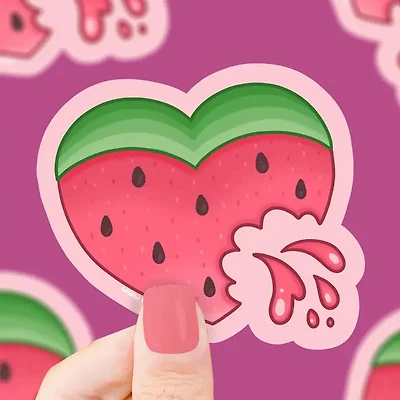 Watermelon Heart Fruit Summer Sticker