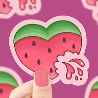 Watermelon Heart Fruit Summer Sticker