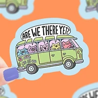 Are We There Yet Cats Road Trip Vacay Vinyl Sticker