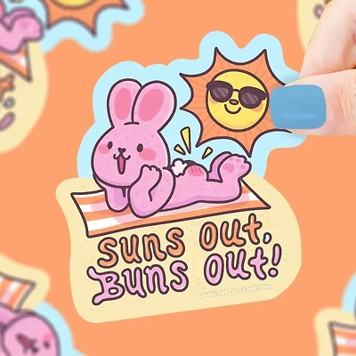 Suns Out Buns Out Bunny Beach Travel Vinyl Sticker