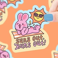 Suns Out Buns Out Bunny Beach Travel Vinyl Sticker