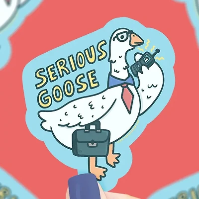 Serious Goose Vinyl Sticker