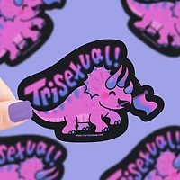 Trisexual Dinosaur, Tricertatops, Pride, Vinyl Sticker