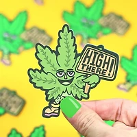 High There Cannabis Sticker