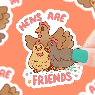 Hens Are Friends Vinyl Sticker