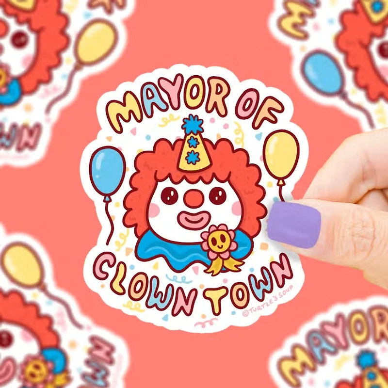 Mayor Of Clown Town Sticker