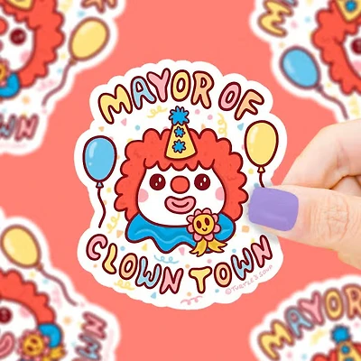 Mayor Of Clown Town Sticker