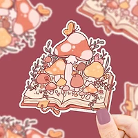Mushroom Book Autumn Fall Sticker