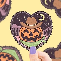 Western Cowboy Pumpkin Desert Sticker