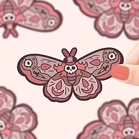 Moth Skull Spooky Night Bug Sticker.