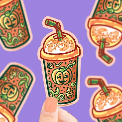 Pumpkin Spice Latte Fall Sticker.