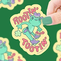 Rootin And Tootin Farting Frog Funny Vinyl Sticker