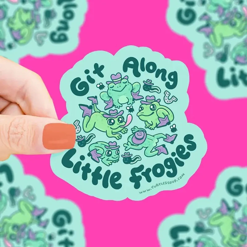 Get Along Little Froggies Sticker