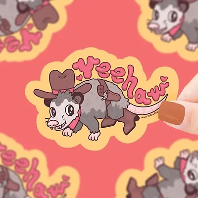 Rodeo Zarigüeya Yee Haw Pegatina
