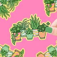 Potted House Plants Vinyl Sticker
