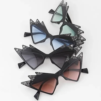 Triple Star Jeweled Cateye Sunglasses