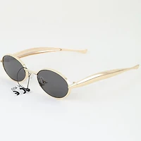 Polished Metal Round Sunglasses