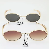 Polished Metal Round Sunglasses