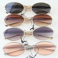 Polished Metal Round Sunglasses