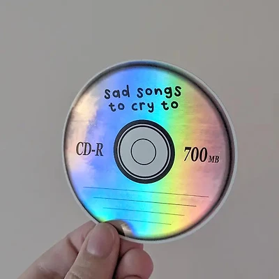 Sad Songs To Cry To Cd Holographic Sticker