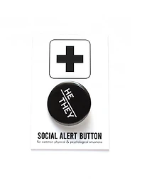 He/They Pronouns Pinback Button