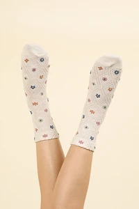 Floral Print Crew Socks