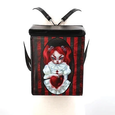 Smiley Clown Girl Rectangle Mini Backpack
