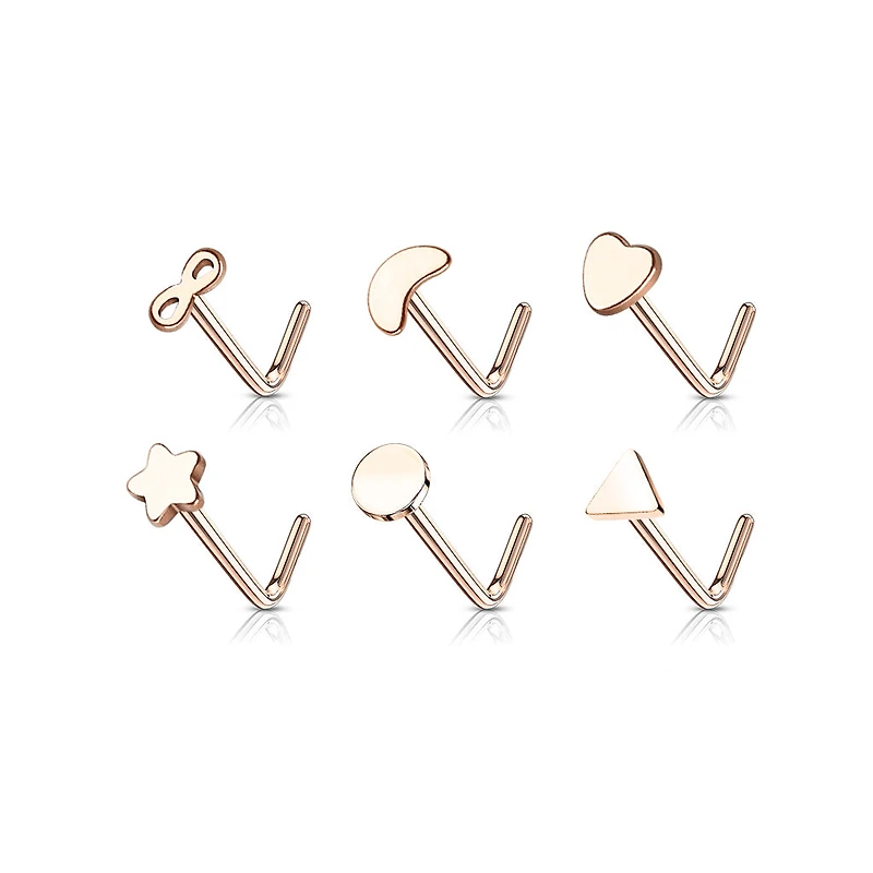Shapes Rosegold L - Shape Stud 20g
